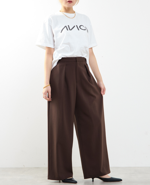 ≪高機能素材≫ワイドパンツ 詳細画像 ブラウン 5