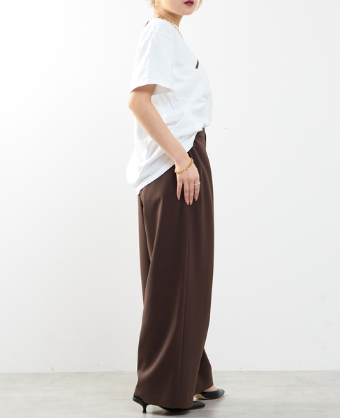≪高機能素材≫ワイドパンツ 詳細画像 ブラウン 7