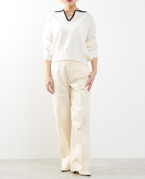 【A_/エース】ソフトラインチノパンツ 詳細画像 オフホワイト 4