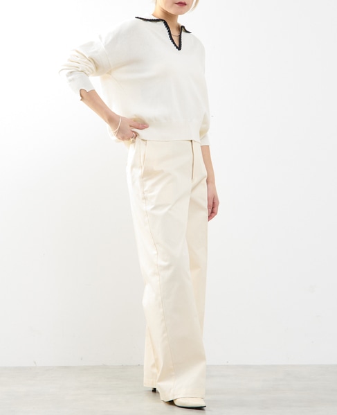 【A_/エース】ソフトラインチノパンツ 詳細画像 オフホワイト 5