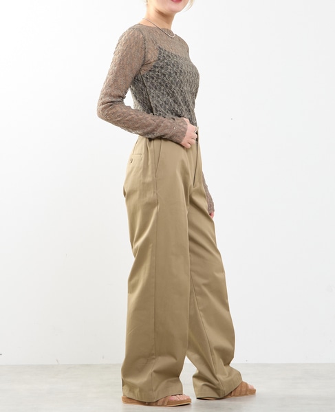 【A_/エース】ソフトラインチノパンツ 詳細画像 ベージュ 7