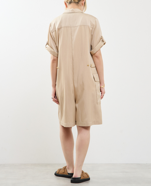 《接触冷感》フロントファスナーサロペット 詳細画像 ベージュ 5