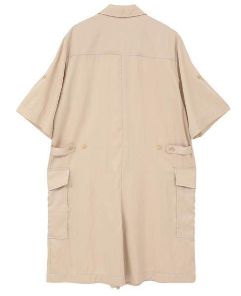 《接触冷感》フロントファスナーサロペット 詳細画像 ベージュ 8