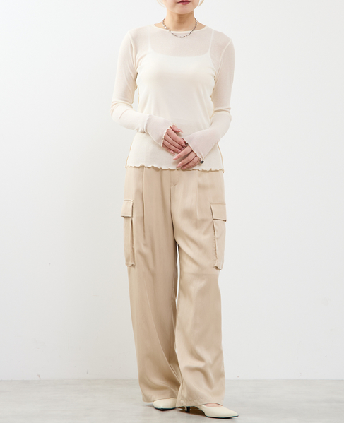 《接触冷感》カーゴパンツ 詳細画像 ベージュ 6