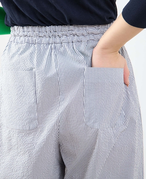 【A_/エース】ゴム仕様＆ドローコード付きリラックス ストライプパンツ 詳細画像 ネイビーストライプ 15