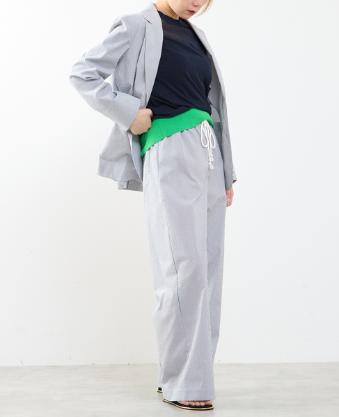 【A_/エース】ゴム仕様＆ドローコード付きリラックス ストライプパンツ 詳細画像 ネイビーストライプ 9