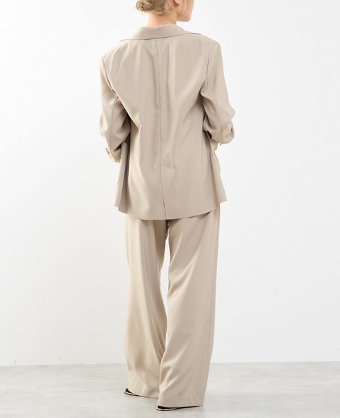 【A_/エース】ゴム仕様＆ドローコード付きリラックス ストライプパンツ 詳細画像 ベージュ 11