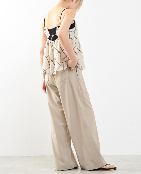 【A_/エース】ゴム仕様＆ドローコード付きリラックス ストライプパンツ 詳細画像 ベージュ 6