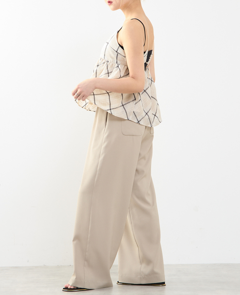 【A_/エース】ゴム仕様＆ドローコード付きリラックス ストライプパンツ 詳細画像 ベージュ 7