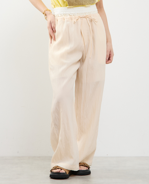 2枚穿いてる風イージーパンツ 詳細画像 クリーム 1