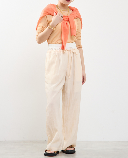 2枚穿いてる風イージーパンツ 詳細画像 クリーム 5