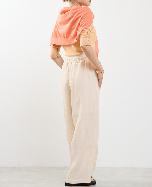 2枚穿いてる風イージーパンツ 詳細画像 クリーム 6