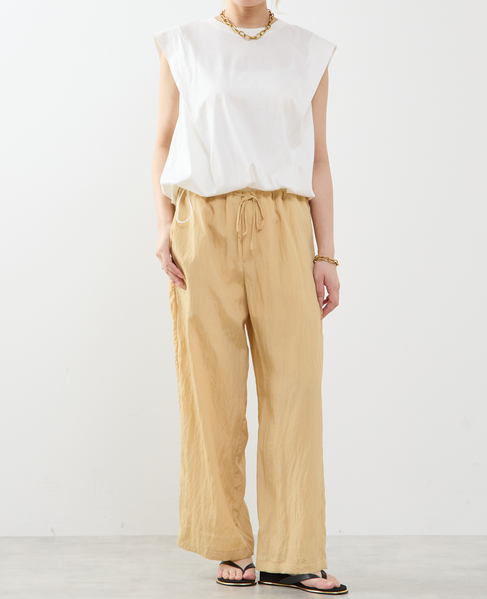 2枚穿いてる風イージーパンツ 詳細画像 カスタード 2