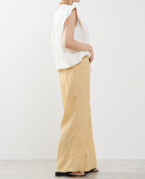 2枚穿いてる風イージーパンツ 詳細画像 カスタード 4