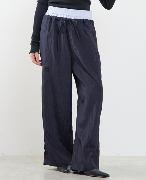 2枚穿いてる風イージーパンツ 詳細画像 ネイビー 1