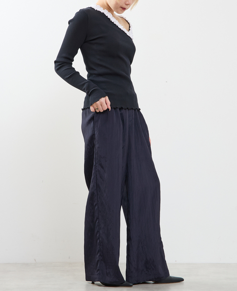 2枚穿いてる風イージーパンツ 詳細画像 ネイビー 12