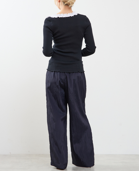 2枚穿いてる風イージーパンツ 詳細画像 ネイビー 13