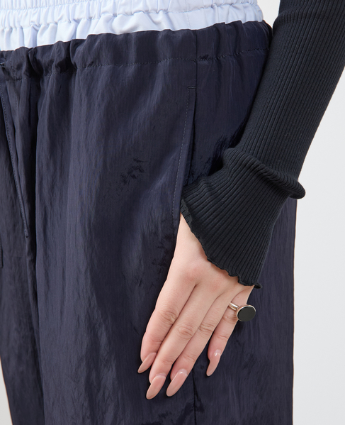 2枚穿いてる風イージーパンツ 詳細画像 ネイビー 15