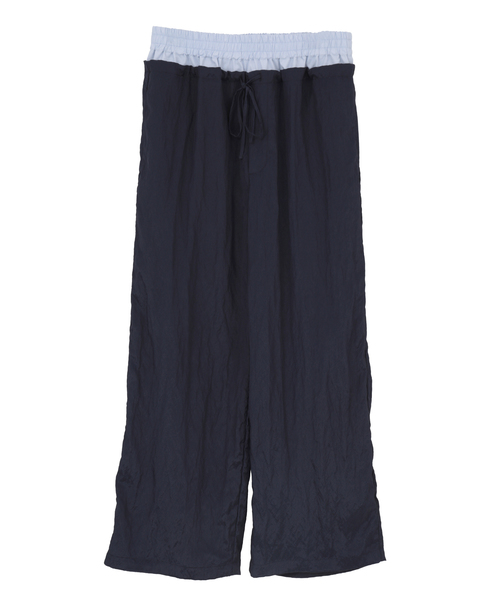 2枚穿いてる風イージーパンツ 詳細画像 ネイビー 17