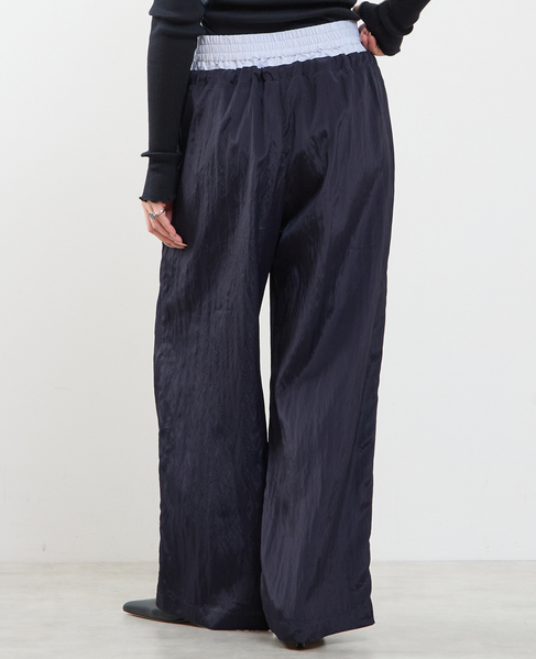 2枚穿いてる風イージーパンツ 詳細画像 ネイビー 3