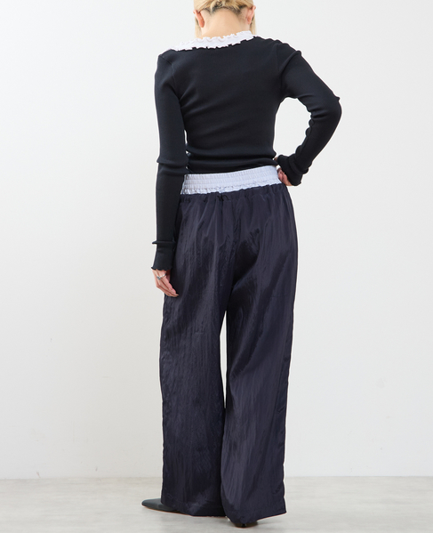 2枚穿いてる風イージーパンツ 詳細画像 ネイビー 7