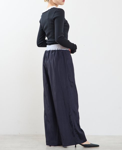 2枚穿いてる風イージーパンツ 詳細画像 ネイビー 8