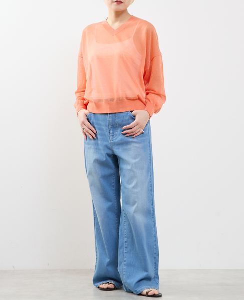 ストレッチワイドデニム 詳細画像 ブリーチ 9