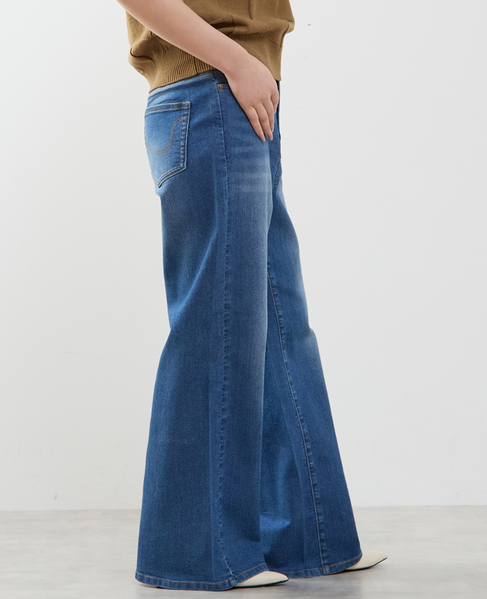 ストレッチワイドデニム 詳細画像 インディゴブルー 2