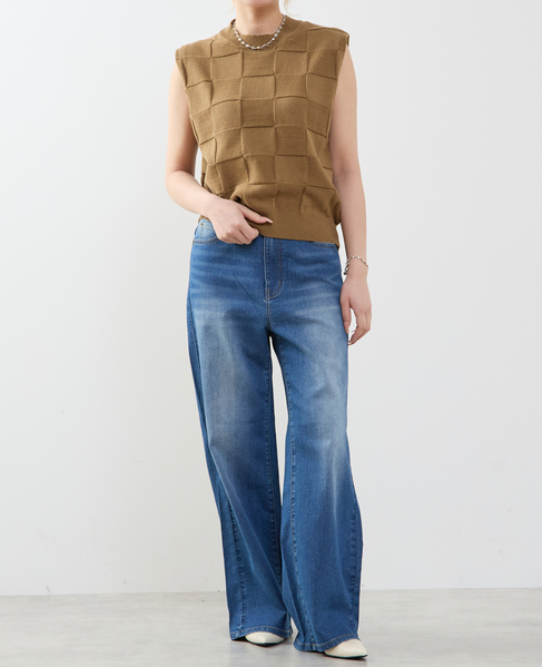 ストレッチワイドデニム 詳細画像 インディゴブルー 4