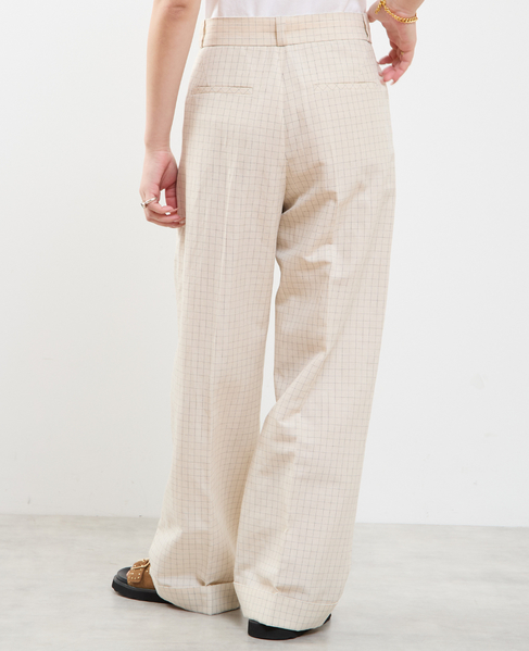 【A_ /エース】ダブルヘム 2タックパンツ 詳細画像 ベージュ系その他 4