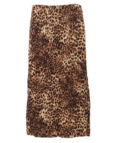 上品な光沢感のIラインスカート 詳細画像 レオパード 12