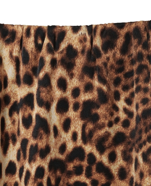 上品な光沢感のIラインスカート 詳細画像 レオパード 14