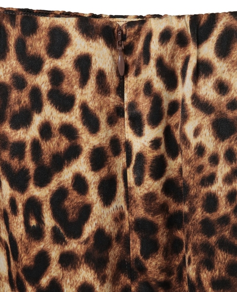 上品な光沢感のIラインスカート 詳細画像 レオパード 15