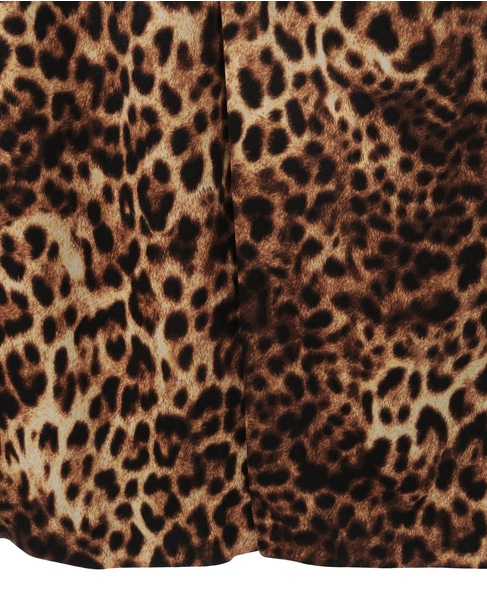 上品な光沢感のIラインスカート 詳細画像 レオパード 18