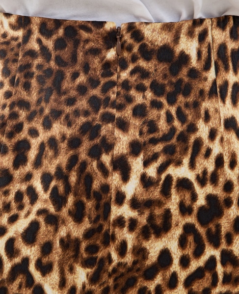 上品な光沢感のIラインスカート 詳細画像 レオパード 9