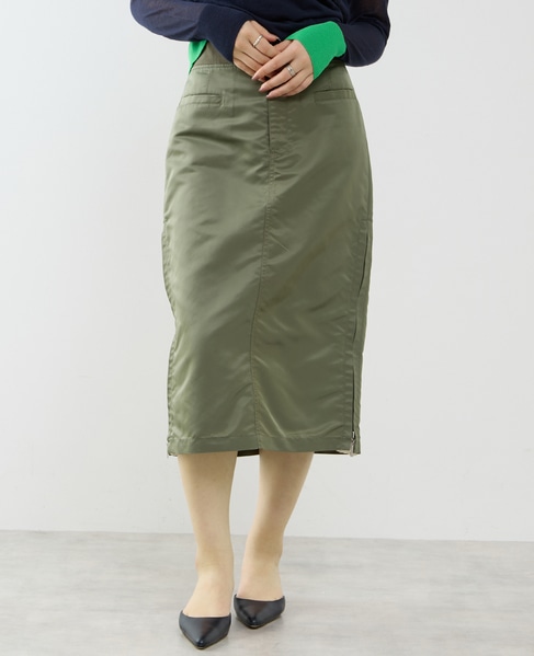 ≪撥水加工≫ミリタリーデザインサイドプリーツスカート 詳細画像 カーキ 2