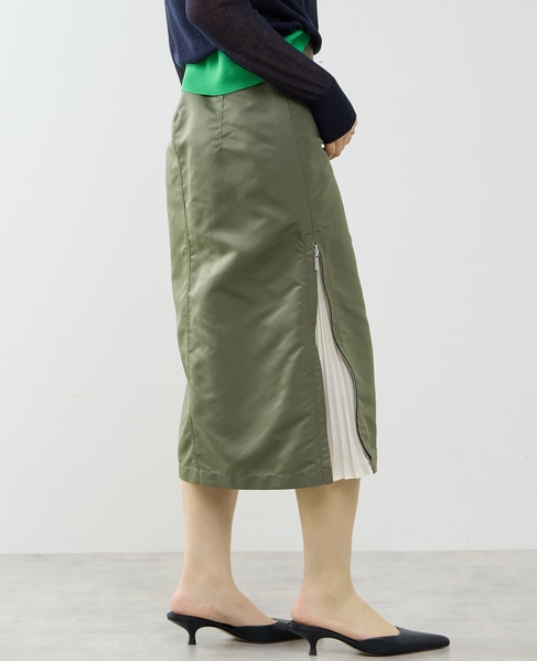 ≪撥水加工≫ミリタリーデザインサイドプリーツスカート 詳細画像 カーキ 3