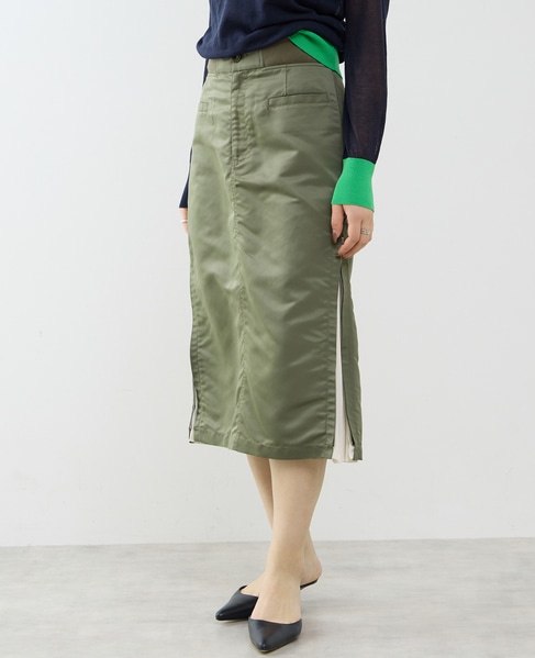 ≪撥水加工≫ミリタリーデザインサイドプリーツスカート 詳細画像 カーキ 8