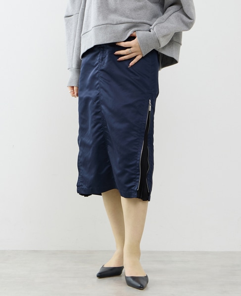 ≪撥水加工≫ミリタリーデザインサイドプリーツスカート 詳細画像 ネイビー 1