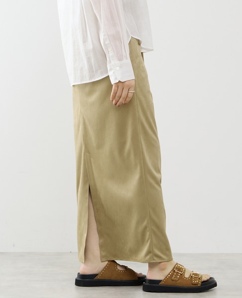 ウエストゴムIラインスカート 詳細画像 ベージュ 2