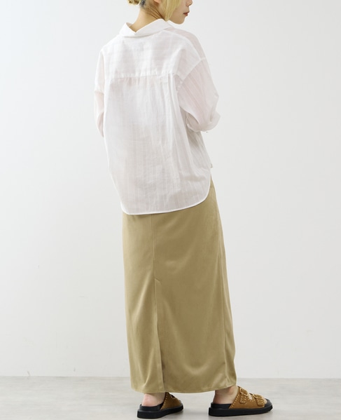 ウエストゴムIラインスカート 詳細画像 ベージュ 8