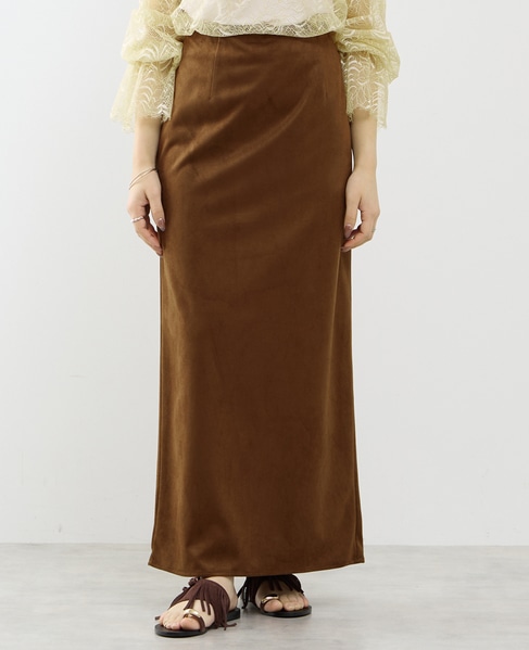 ウエストゴムIラインスカート 詳細画像 ブラウン 1