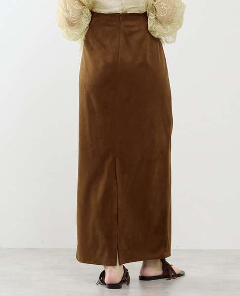 ウエストゴムIラインスカート 詳細画像 ブラウン 3