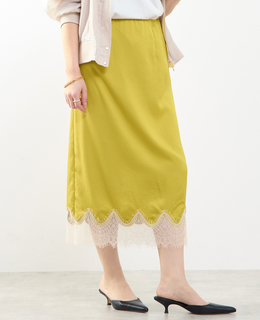 裾レースギャザースカート