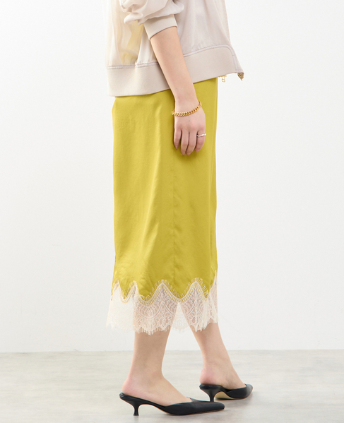 裾レースギャザースカート 詳細画像 イエロー 2