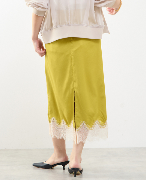裾レースギャザースカート 詳細画像 イエロー 3