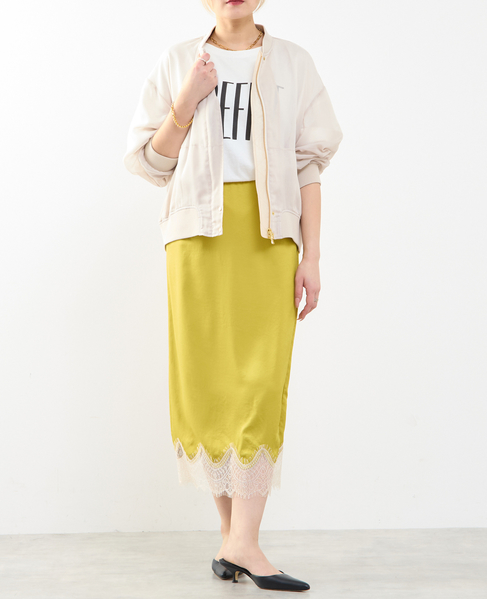 裾レースギャザースカート 詳細画像 イエロー 5