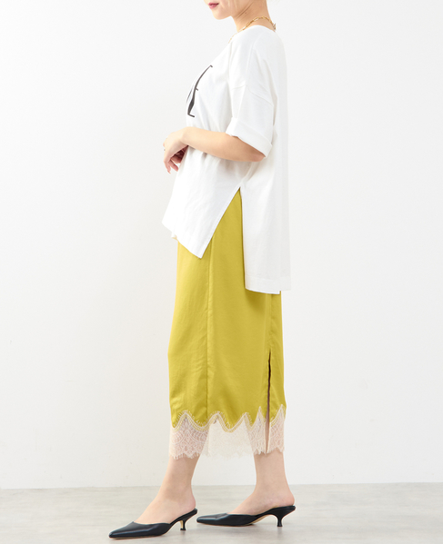 裾レースギャザースカート 詳細画像 イエロー 9