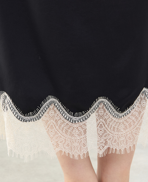 裾レースギャザースカート 詳細画像 ブラック 12