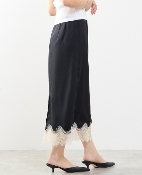 裾レースギャザースカート 詳細画像 ブラック 2
